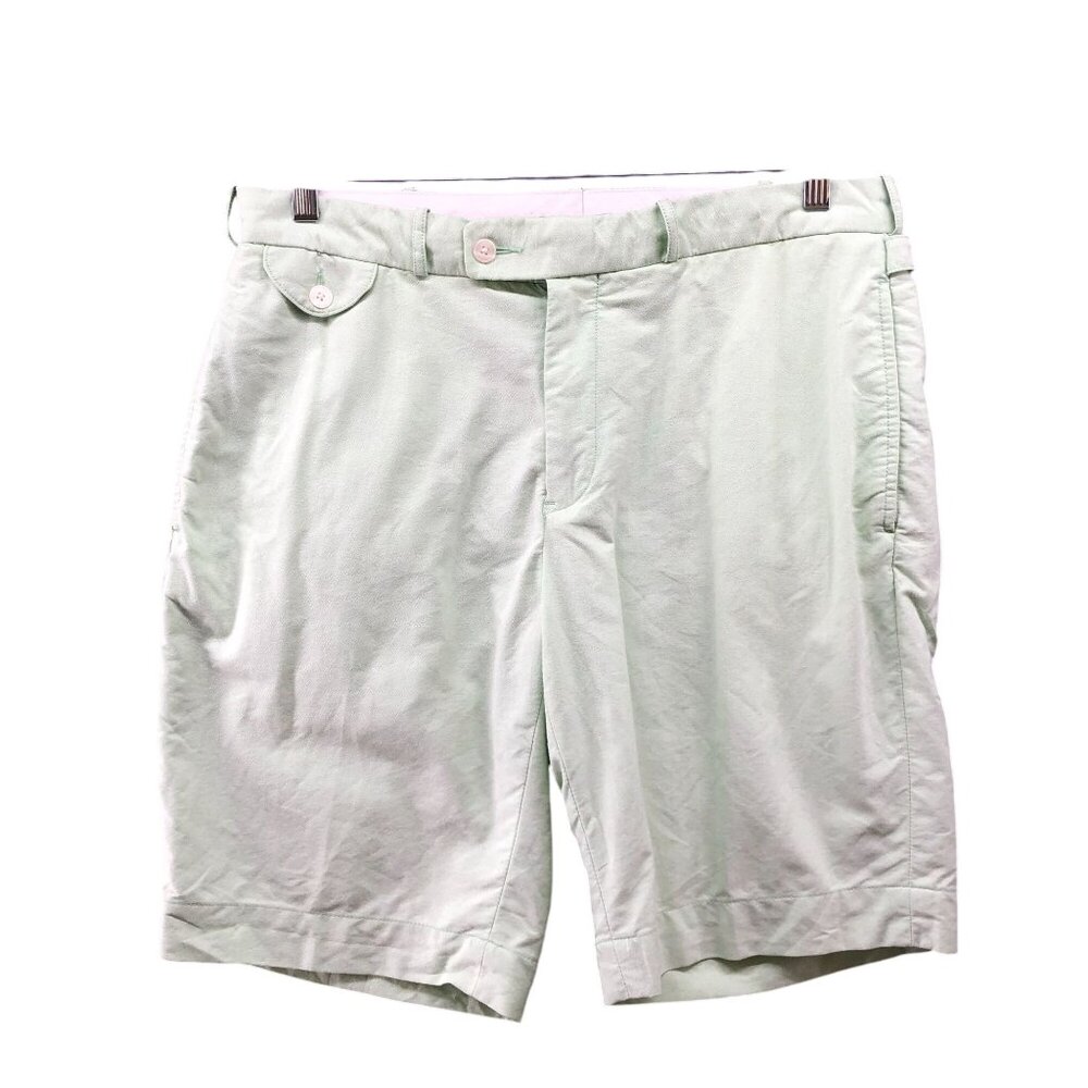 VTG Polo Ralph Lauren Chino Shorts Mens Size 34 Light Green Embroidered Dog
